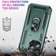 thumbnail image 7 of For iPhone 15 Pro Max Case ,Heavy Duty Shockproof Body Phone Cover Built in Metal Rotated Magnetic Ring Holder Kickstand,Dustproof,Anti-Scratch,Dual Layer Military-Grade Drop protection,Darkgreen, 7 of 7