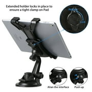 Car Tablet Mount, TSV Tablet Holder for Windshield Dashboard, 360 Rotating Universal Suction Cup Bracket Fit for iPhone, iPad Mini Air, Samsung Galaxy Tab
