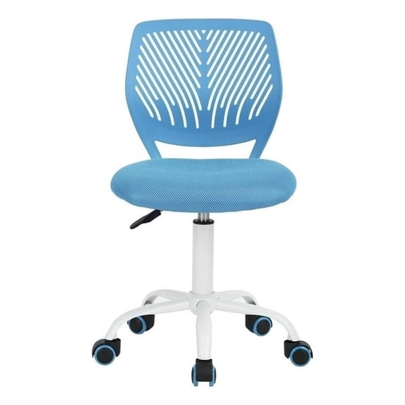 Pemberly Row Blue Ergonomic Office Chair-Adjustable Armless Task Chair