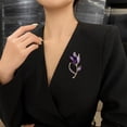 thumbnail image 7 of SmartBy Women Brooch High-Gloss Rhinestone Inlay Sparkling Tulip Design Lapel Pin Non-Slip Buckle Scarf Badge Clothing Bags Accessories, 7 of 7