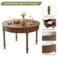 thumbnail image 4 of YOCWO Roman Column Round Dining Table with Drawer Storage, Circle Kitchen Table for 4-6, Large Wood Dinner Table, Wooden Fluted Pedestal Dinning Table for Dining Room, Mid Century Modern Style, 4 of 7
