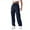 Navy, variant on Wiicoznt Cargo Pants Women Elastic Waist Solod Color Long Workout Cargo Pants with Pockets Fashion Hiking Outdoor Stretch Lightweight Pants