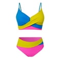 thumbnail image 6 of Swimsuits for Women Two Piece Separate Bikini Set Color Block Sexy Beachwear Yellow Women Bathing Suits L, 6 of 6
