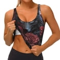thumbnail image 3 of Pofeuu Rose Full Moon Black Wolf Print Sports Bra for Women Sexy Vest Yoga Running Gym Fitness Crop Bras Tops-Medium, 3 of 8