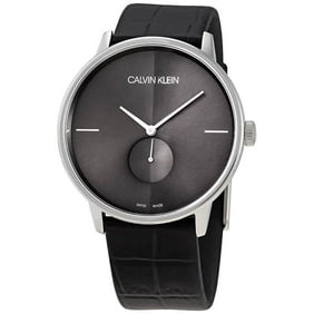 Calvin Klein Accent Quartz Black Dial Black Leather Men's Watch K2Y211C3