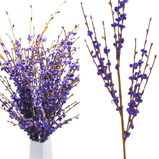 Ramo de jazmines Wootkey con flores artificiales, 5 unidades, 75 cm, color morado