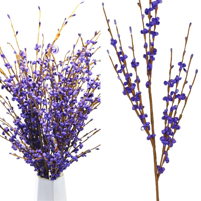 Ramo de jazmines Wootkey con flores artificiales, 5 unidades, 75 cm, color morado