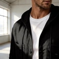 thumbnail image 5 of Havenx Mens Cotton Linen Hoodies Button Down Long Sleeves Hooded Shirt with Pockets Hoodies Casual Stylish Lightweight Summer Tops,Black L, 5 of 7