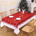 thumbnail image 1 of Christmas Tablecloth, Xmas Snowflake Print Waterproof Table Cover Decor, 1 of 9