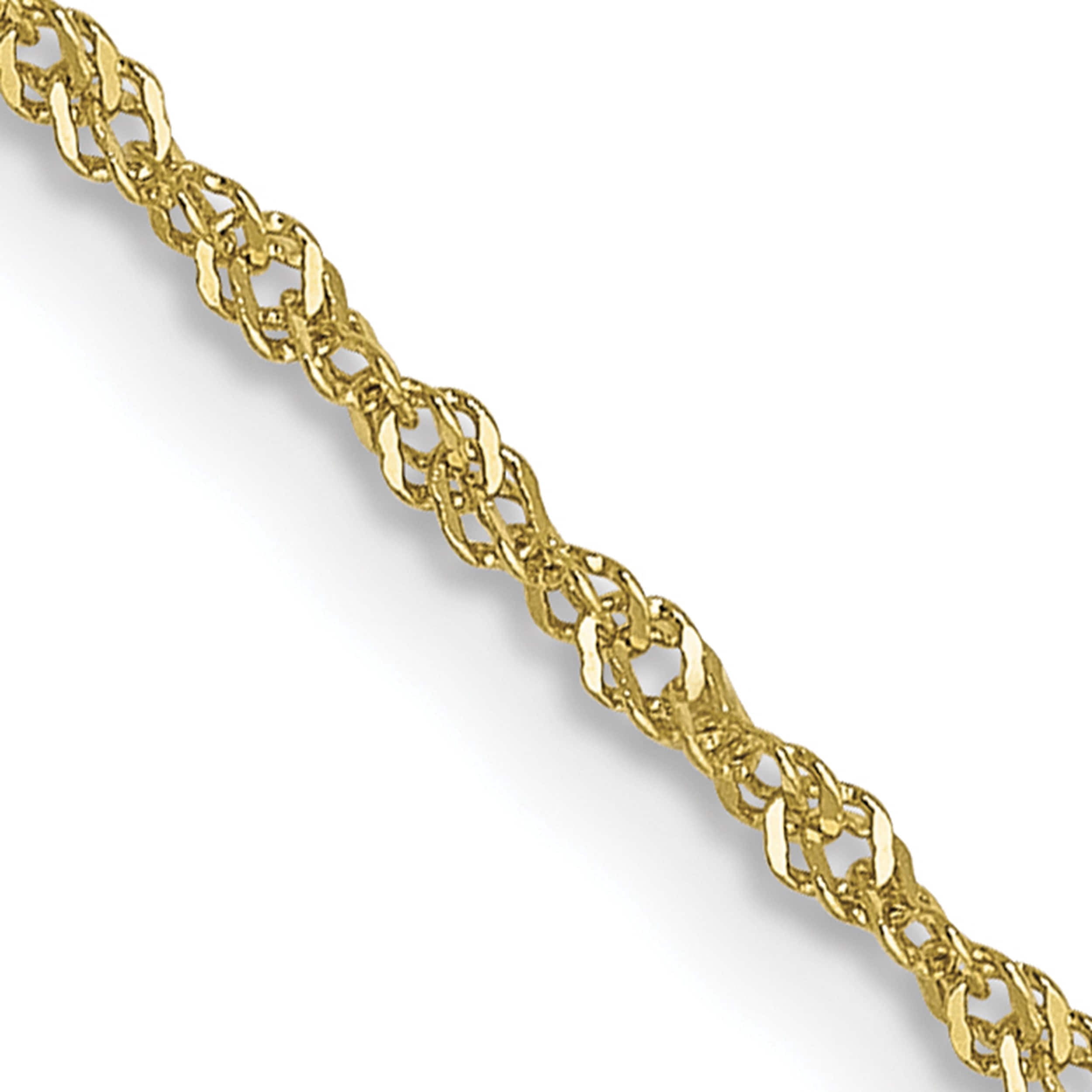 10K Yellow Gold Jbsp's mm Singapore Chain (16 X 1) Made In Italy