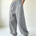 thumbnail image 4 of Luvrsol Womens Sweatpants Oversized Drawstring Jogger Sweatpants High Waist Loose Solid Casual Jogger Pants, Gray S, 4 of 7