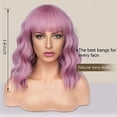 thumbnail image 2 of YOSICL 14" Pink Wig with Bangs Curly Synthetic Wigs for Women Cosplay Wigs Extensions, 2 of 8