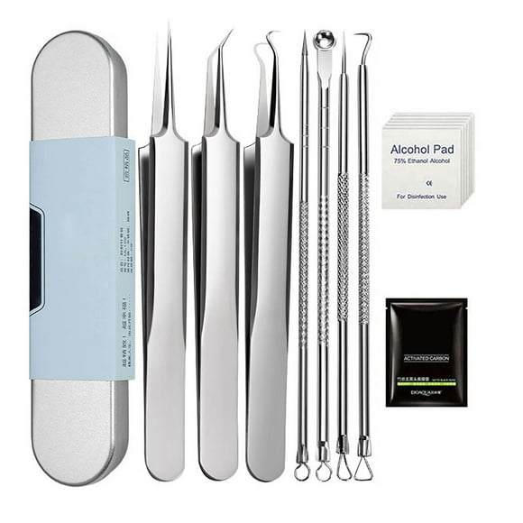 Grade Blackhead Extraction Tool Kit Blackhead Remover Tool Extractor Removal Kit For Popping 7 Pcs Set Removing For Nose Face Tools (Content 7 Piece Set)