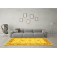 thumbnail image 3 of Ahgly Company Machine Washable Indoor Square Oriental Yellow Traditional Area Rugs, 7' Square, 3 of 4