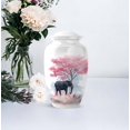 thumbnail image 5 of Elephant Keepsake Urns For Ashes Adult Man Set Of 4 - White Mini Urns For Human Ashes Adult Female - 1 Large Cremation Urn For Husband And Wife - Cherry Blossoms Urn For Mother (10&3) Inch, 5 of 7