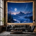 thumbnail image 6 of Full Moon Over Mountains and Mirror Lake, Serene Celestial for Nature Lovers, Night Sky Wall Art, Housewarming Gift, Tapestry Wall Hanging for Bedroom, Living Room and Dorm, 6 of 7
