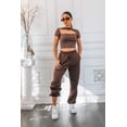 thumbnail image 5 of Asymmetrical Cut Out Ribbed Cropped Top, 5 of 6
