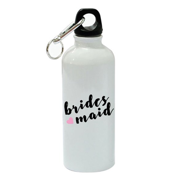 Bridesmaid Heart White Aluminum Sports 20 oz Water Bottle