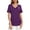 Purple, variant on Uvplove Womens Blouse V Neck Knot Front Short Sleeve Basic Casual T Shirt Wine Red-L