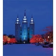 thumbnail image 3 of Scenery Duvet Cover Set, City Building Castle Landmark Landscape in Winter with Christmas Celebration, Decorative 3 Piece Bedding Set with 2 Pillow Shams, King Size, White and Blue, by Ambesonne, 3 of 3