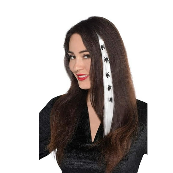 Amscan Clip-In Hair Extensions, 1 in, White, 1 Pack