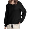 thumbnail image 2 of PEONAVET Chandails pour Femmes Blouses Décontractées à Blocs de Couleur Manches Longues Col Rond Hauts/chemises, 2 of 3
