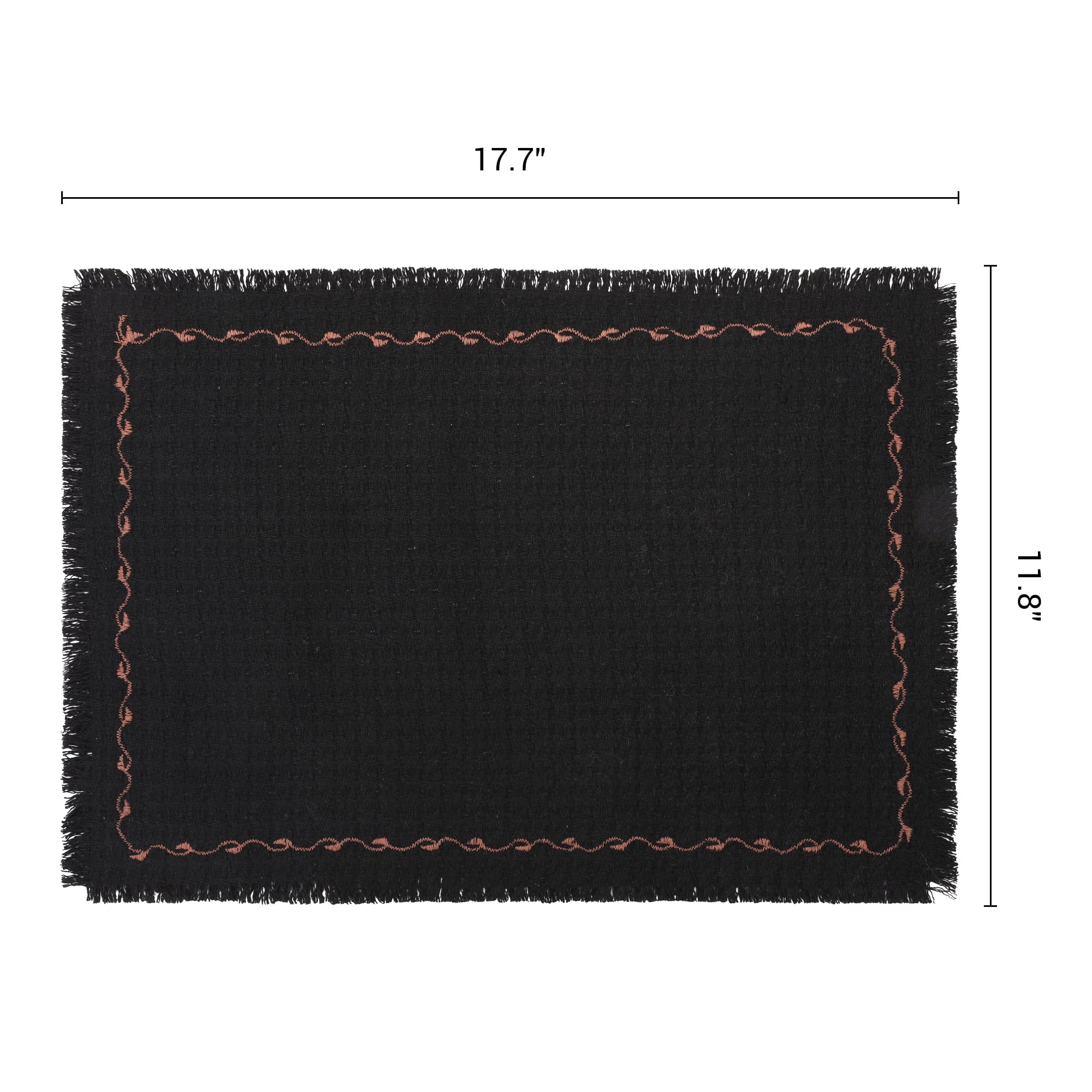 Unique Bargains 4pcs Washable Kitchen Table Mat Black 15.7"x11.8"