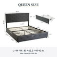 thumbnail image 6 of Sifurni Queen Size Upholstered Platform Bed Frame with 4 Drawers Storage and Diamond Stitched Button Tufted Headboard, Dark Grey, 6 of 6