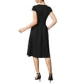 thumbnail image 3 of INSPIRE CHIC Retro Dresses for Womens Vintage Square Neck Cap Sleeve Fit and Flare Midi Dress XL Black, 3 of 6
