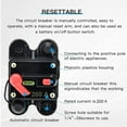 thumbnail image 3 of DC Circuit Breaker 100A Marine Battery Circuit Breaker with Reset Switch Waterproof Current Overload Protector, 3 of 8