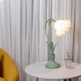 thumbnail image 5 of Table Lamp Flower Lily Shaped Glass Green Desk Light  Decor Atmosphere Light, 5 of 12
