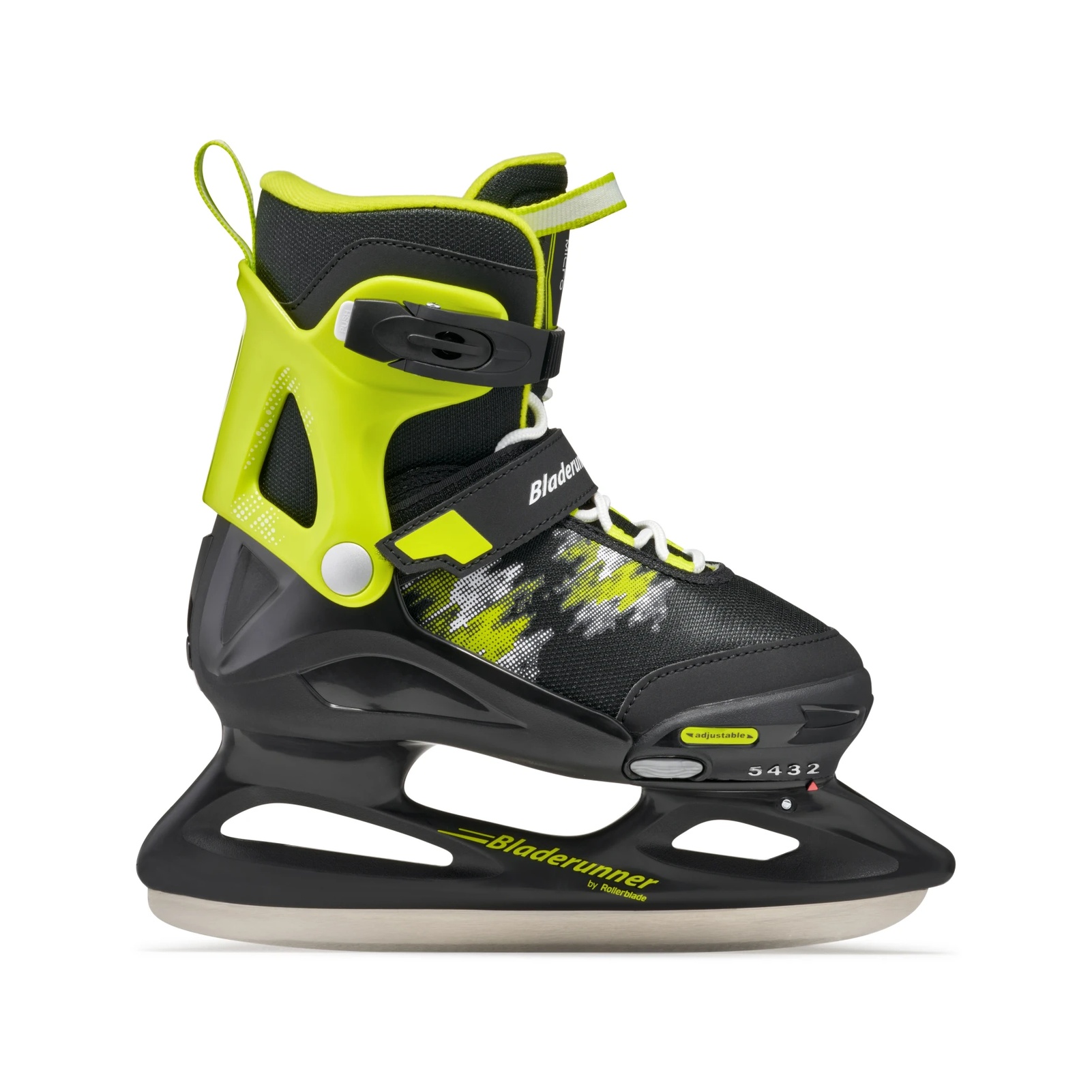 ROLLERBLADE Kid's Bladerunner Micro Ice Black/Lime Skates, Size: 02-05