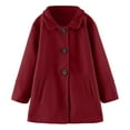 thumbnail image 2 of Kiijoy Toddler Girls Wool Blend Coat Fall Winter Windproof Jacket Outerwear, Sizes 4-5, 2 of 5