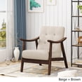 thumbnail image 2 of Noble House Morena Fabric Tufted Accent Club Chair, Beige, 2 of 10