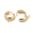 thumbnail image 2 of 201 Stainless Steel Huggie Hoop Earring Findings with Horizontal Loop and 316 Surgical Stainless Steel Pin Real 24K Gold Plated 13x4mm Hole: 2.5mm Pin: 1mm, 2 of 3