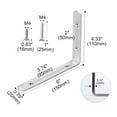 thumbnail image 2 of 150 x 110mm Angle Bracket Stainless Steel L Shaped Angle Brackets Corner Braces Support with Screws, 4pcs, 2 of 7