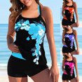 thumbnail image 4 of nerohusy Tankini Swimsuits for Women Floral Print Two Piece Swimsuit Spaghetti Strap Bathing Suit Summer Swimsuit 2025 Purple,S, 4 of 4