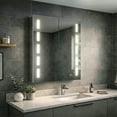 thumbnail image 2 of Bathroom Medicine Cabinet, Aluminum, Recessed/Surface Mount, 30" x 30", 2 Door, Mirrored w/LED, 2 of 11