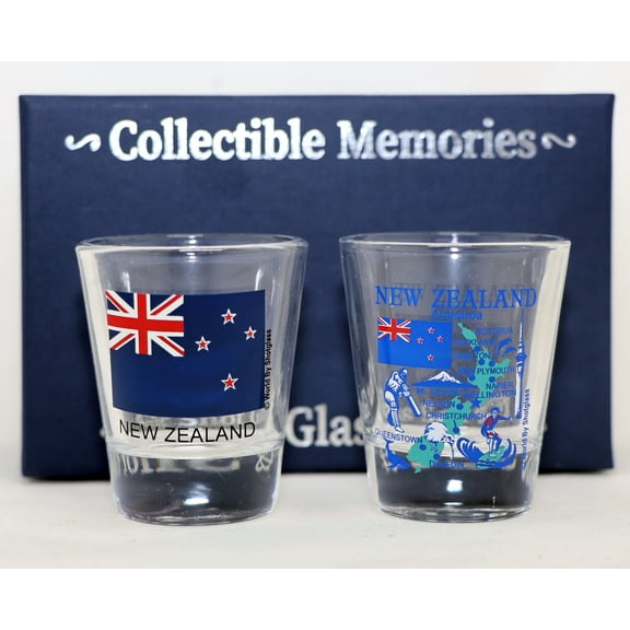 New Zealand Souvenir Boxed Shot Glass Set (Set of 2)