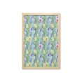thumbnail image 1 of Cactus Wall Art with Frame, Types of Cactus Plant Pattern with Flowers and Buds Fruits Nature Art Image, Printed Fabric Poster for Bathroom Living Room, 23" x 35", Green and Blue, by Ambesonne, 1 of 2