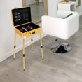 thumbnail image 3 of Portable Barber Case Professional Barber Station with Adjustable Height 18.11-31.5in TSA Lock Hair Stylist Toolbox for Barbershop - Rolling Organizer Case for Barbers (Gold), 3 of 10
