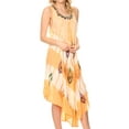 thumbnail image 4 of Sakkas Peacock Feather Caftan Dress / Cover Up - Blush - One Size, 4 of 5