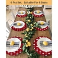 thumbnail image 4 of 13 Inch Round Placemats Set of 6, Christmas Tree Non Slip Heat Insulation PP Table Mats, Red Winter Xmas Snowflake Farmhouse Washable Place Mats for Kitchen Dining Party Table Decor, 4 of 7