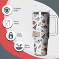 thumbnail image 4 of 40oz Basketball Tumbler with Handle, Birthday Gift for Man, Sports Coach Insulated Stainless Steel Cup with Lid and Straws, Reusable Travel Coffee Mug Water Bottle, 4 of 6