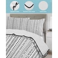 thumbnail image 4 of White Boho Twin Size Down Alternative Comforter, Lightweight Comforter Quilt Bedding Set with Pillow Shams Country Abstract Black Geometric Striped All Seasons Bed Comforter Duvet Insert 68"x86", 4 of 7