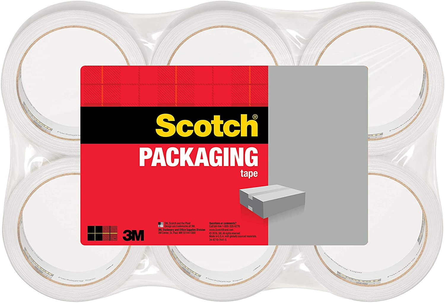 Scotch 3350 General Purpose Packaging Tape 2 83 X 54 6 Yards Clear 6 