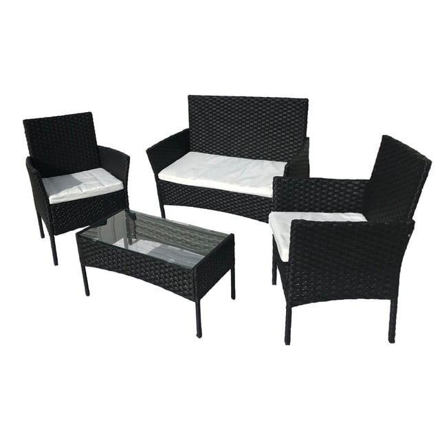 Juego 4 Pzas Para Exterior E Interior De Rattan Jardin Playa