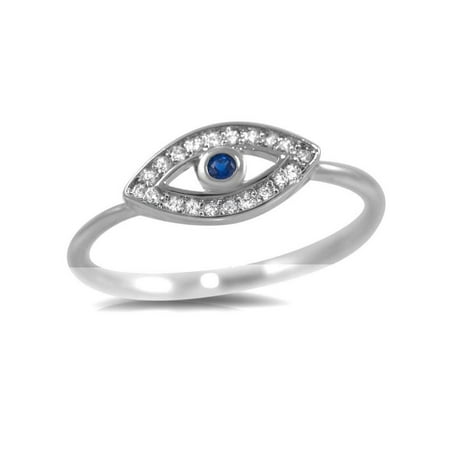 Delicate Stone - Pascollato Jewelry 925 Sterling Silver Blue Stone Evil Eye Cz Delicate Ward Ring Fashion Trendy