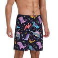 thumbnail image 2 of Sikiie Cartoon Dinosaur Mens Pajama Shorts, Lightweight Lounge Pant with Pockets Soft Sleep Pj Shorts for MenSmall, 2 of 6
