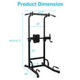 thumbnail image 5 of Multi-Function Black Height-Adjustable Strength Training Power Tower Home Gym Fitness, 5 of 7